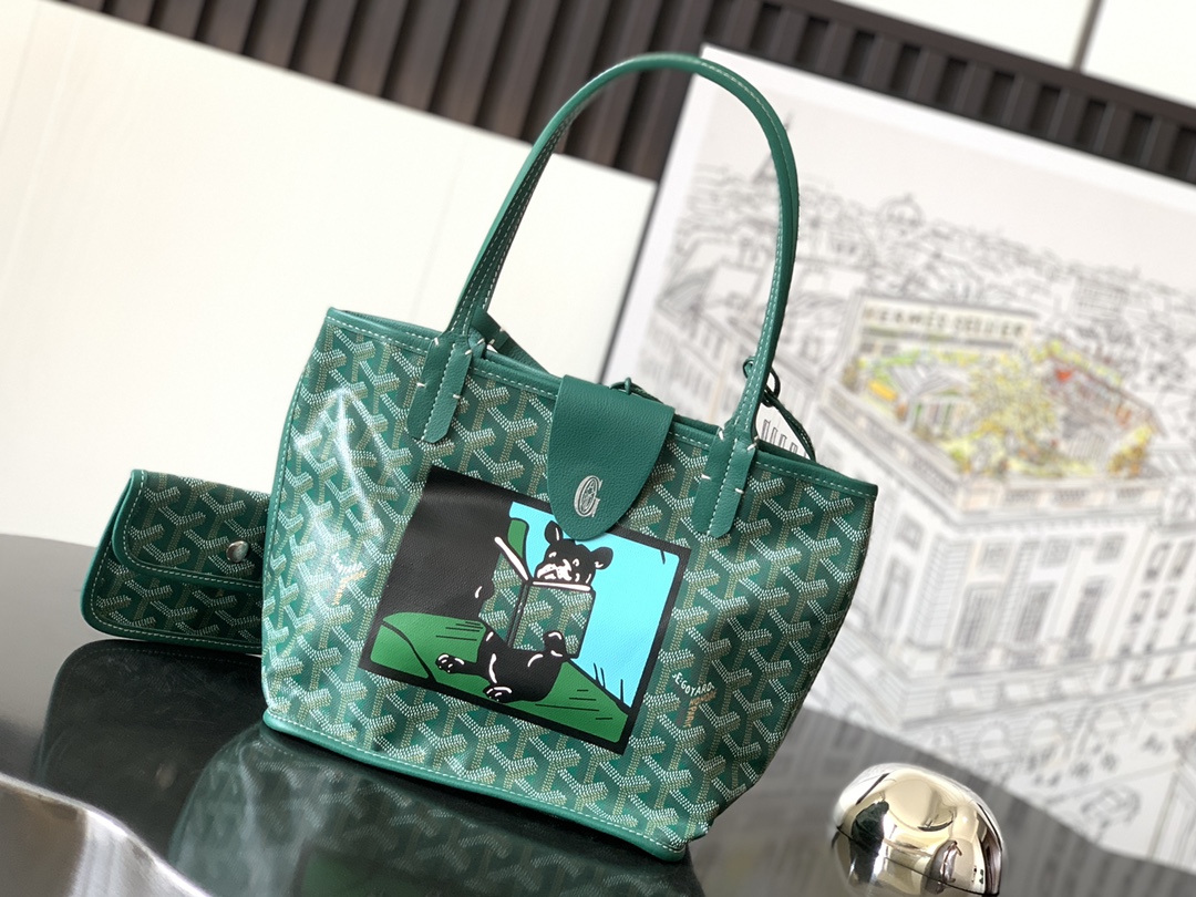 Anjou Mini Reversible Tote Bag In Green